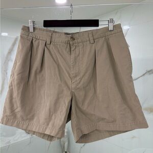 Polo Ralph Lauren Andrew Short Pleated Chino Shorts Khaki Tan Mens 34